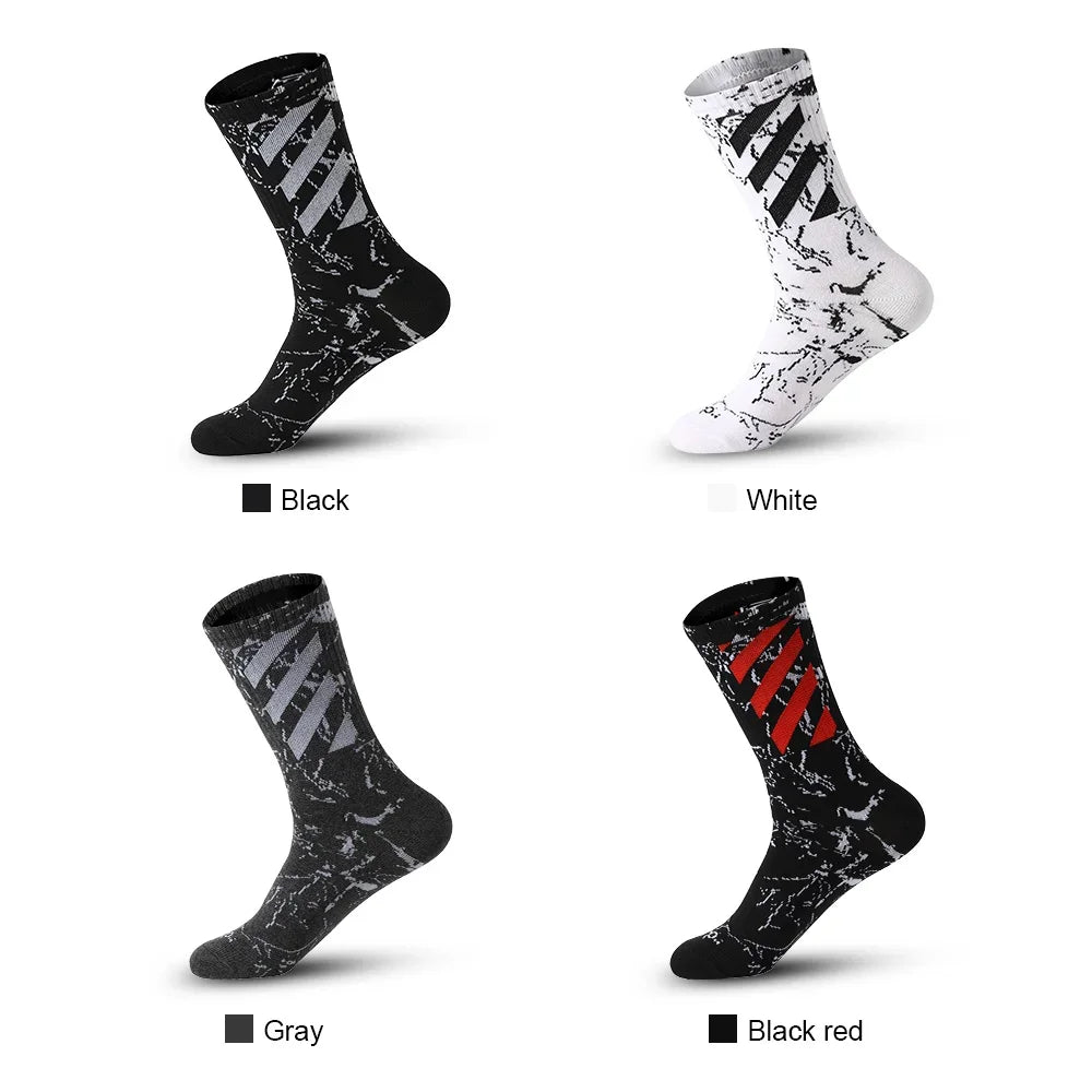 5 Pairs Men's High Rubber Band Waist Couple Mid Tube Sports Solid Socks Spring/Summer Basketball Socks Four Seasons street sock