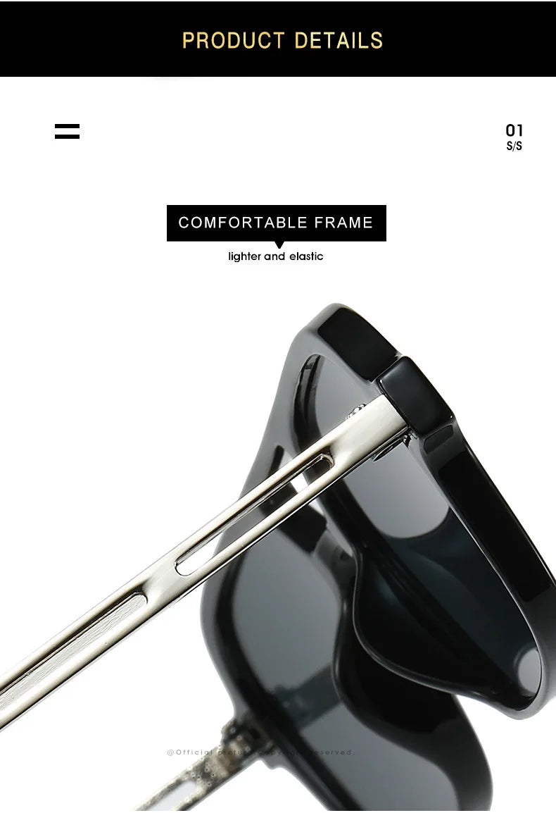 Small Square Frame Double Beam Sunglasses Men And Women Pilot Retro Sunglasses Classic Sunglasses