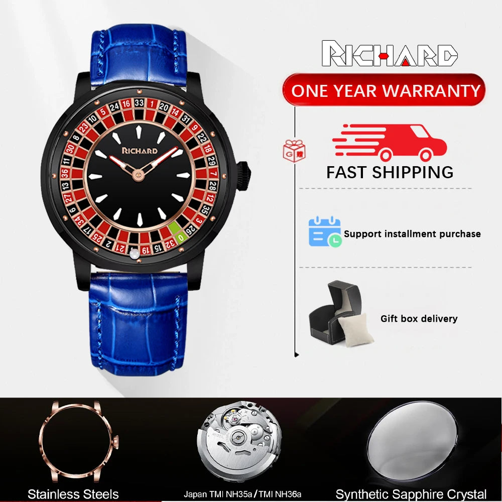 Richard Sapphire Glass NH35 Jacob & Co Betting Market Mens Mechanical Watches Watch Men Top Brands Luxury Wheel Turning Watches