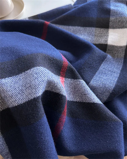 Luxury Brand Women Cashmere Scarves Lady Winter Warm Soft Pashmina Shawls Wraps Female Plaid Knitted Long Scarf for Women