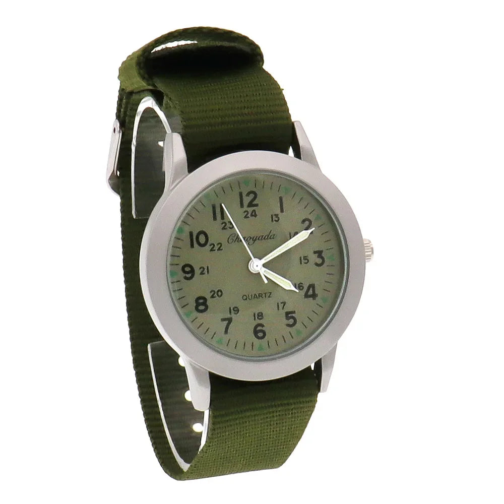 Chaoyada Boys Men Students Sports Quartz Watches Girls Water Resistant Gifts Clock Kids Canvas Fashion Wristwatches