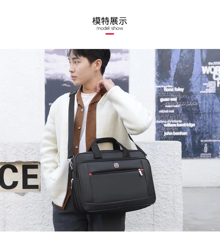 Simple Tote Men Business Briefcase Handbag For 15 Inch Laptop Bags Large Capacity Shoulder Bags Travel Notebook Messenger Bag