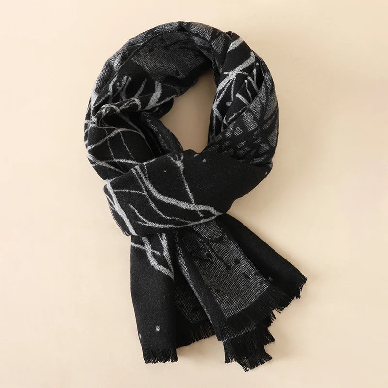 Men's Cotton Scarf Warm Neckerchief Patchwork Striped Scarves Soft Long Casual Male Bufanda Pashmina Shawl