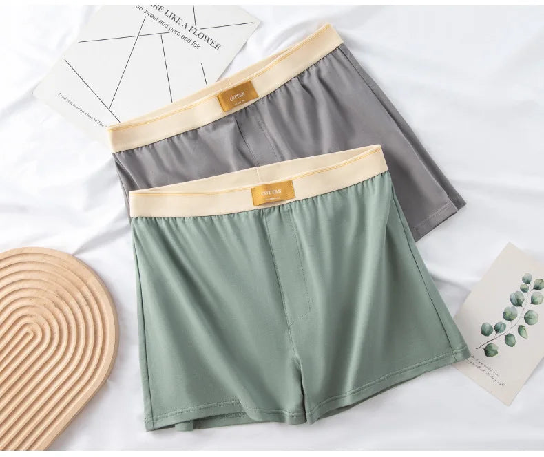 1pcs Male Arrow Pants Men Cotton Boxers Shorts Loose Mid-Waisted Men's Plus Size Underwear Homewear Comfortable