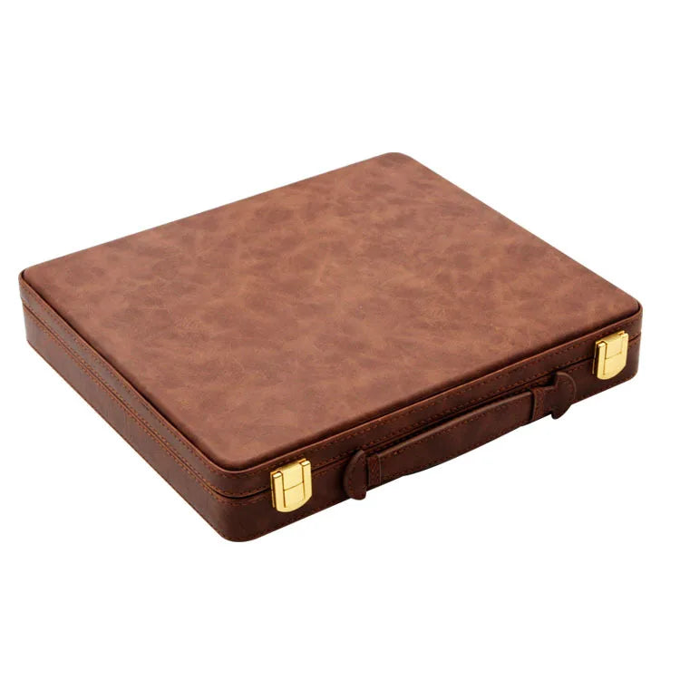 Portable Cigar Box with Buckle, Humidor Platter, Cigar Case, Smoking Accessories, 10 Wooden Tray Slot, Travel Case Handbag