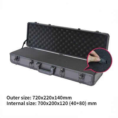 Long Portable Hardware Aluminum Toolbox Instrument Equipment Safety Box Tool Box with Wheels Multi-functional Suitcase