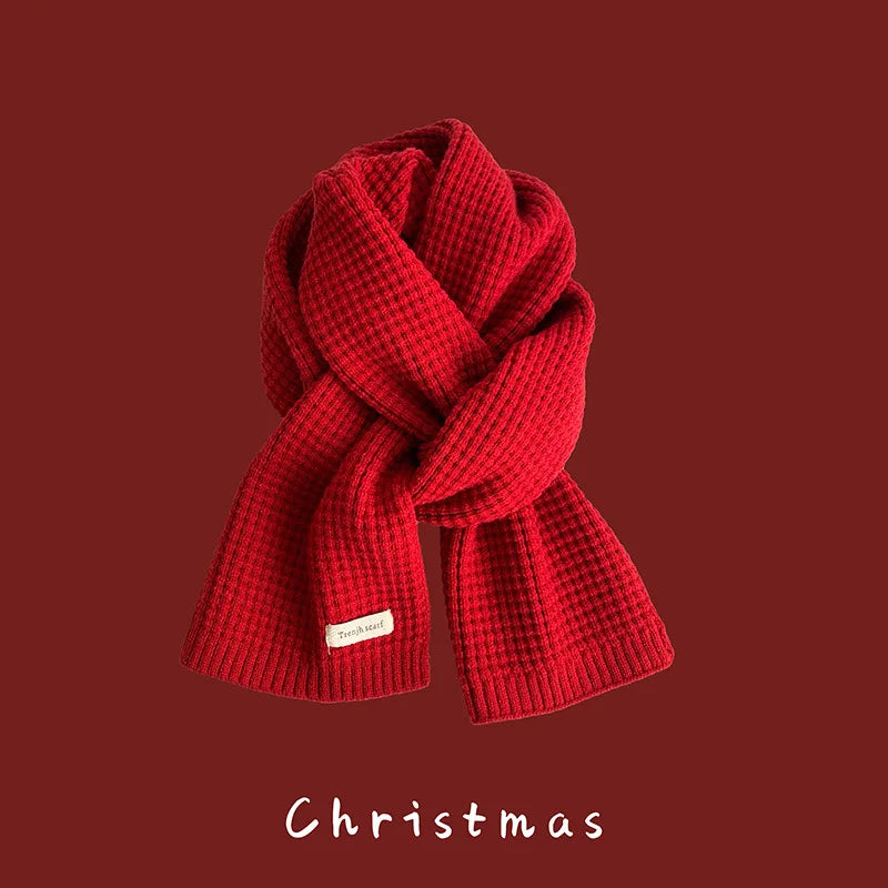 Ankela Red Scarf, Red Christmas Scarf, Winter Hot, 2024 New Style, Imitation Cashmere, Winter Warmth