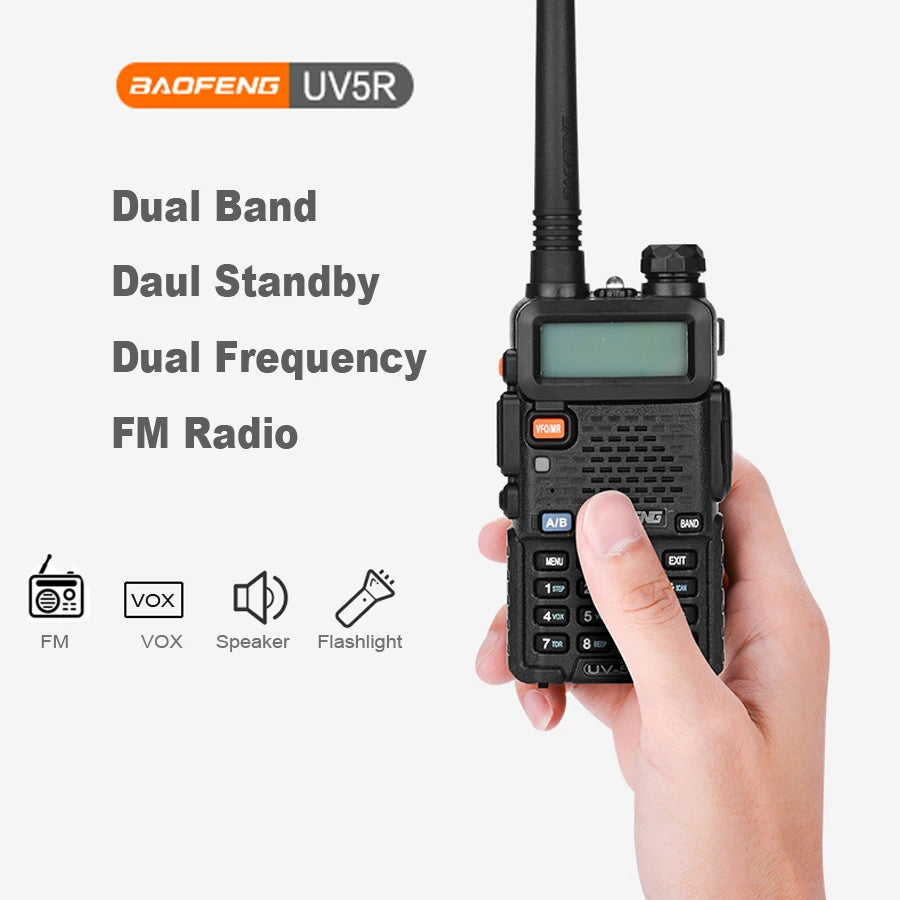 Baofeng UV 5R Walkie Talkie True 8W Portable Ham CB Radio Dual Band VHF UHF FM Transceiver Two Way Hunting Radios UV82 UV9R Plus