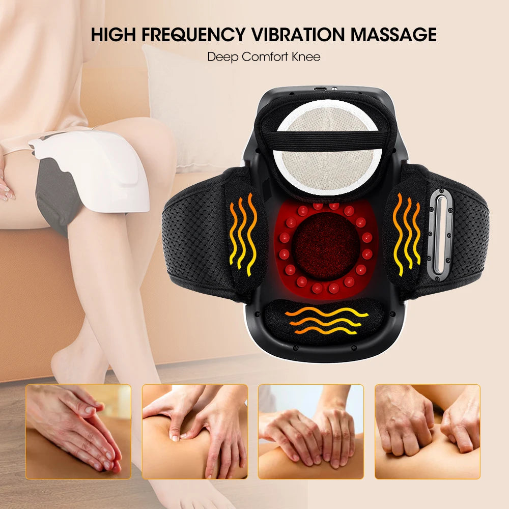 Electric Knee Temperature Massage Heated Vibration Massage Instrument Knee Pad Hot Compress Leg Joint Brace