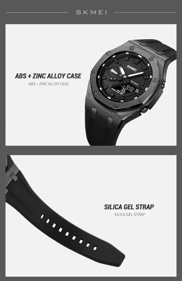 SKMEI 2243 Waterproof Night Glow Electronic Watch  Student Electronic Watch Multi functional Sports  Men's Watch