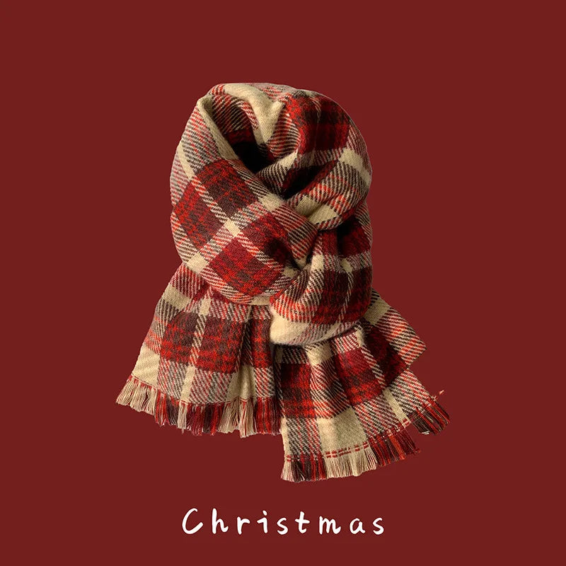 Ankela Red Scarf, Red Christmas Scarf, Winter Hot, 2024 New Style, Imitation Cashmere, Winter Warmth