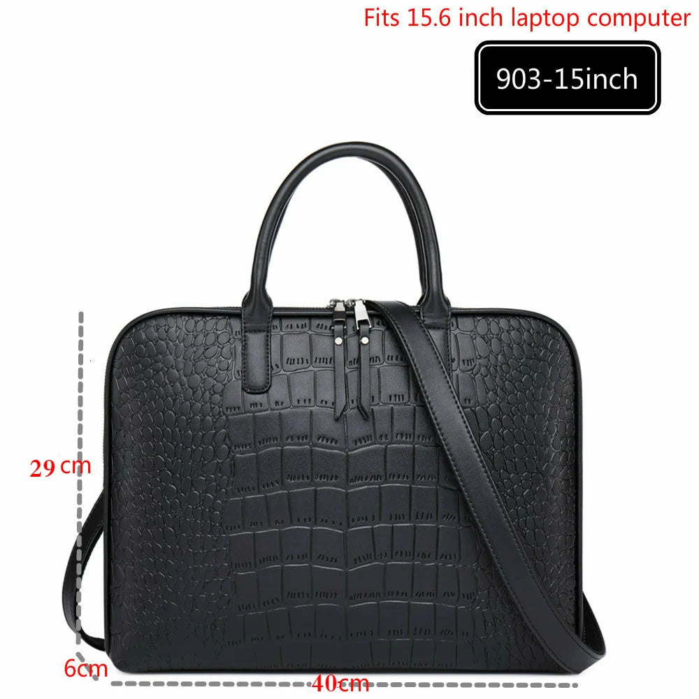 2024 Fashion Women's Leather Briefcases Women Laptop Briefcase Work Office Bag Ladies Crossbody Bags For Woman Business Handbags