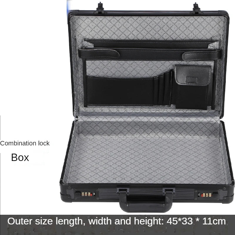 Password Lock Storage Box Office Folder Big Data Organization Certificate Aluminum Alloy Frame Canvas Tool Bag Organizer