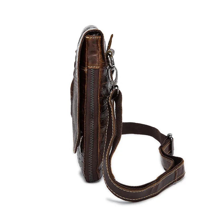 Men Crocodile Classic Briefcase retro Man Genuine Leather Shoulder messenger men luxury designer mens bag