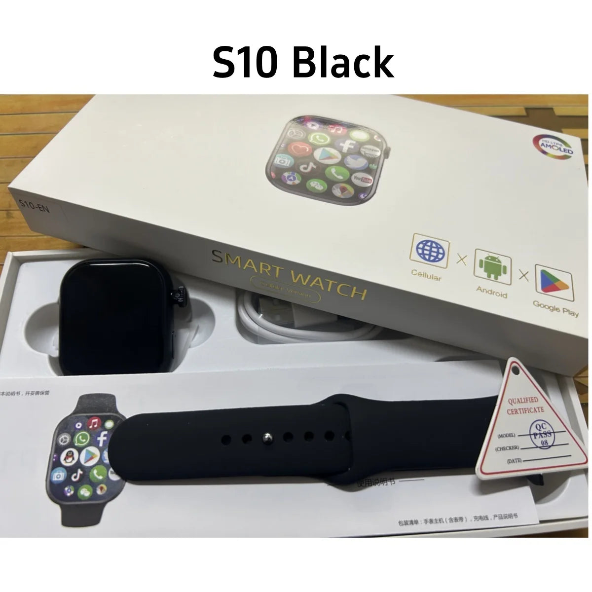 S10 Smart Watch 10 Series 5G Sim Card Android 10.0 Watch 2.29 inch Amoled Large Screen GPS WIFI Ultra thin body Smartwatch Adult