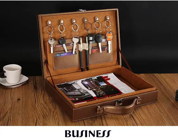 Men's Women's handbags Room Delivery Box Toolbox Information Storage Bag Suitcase Key Leather Business File Box