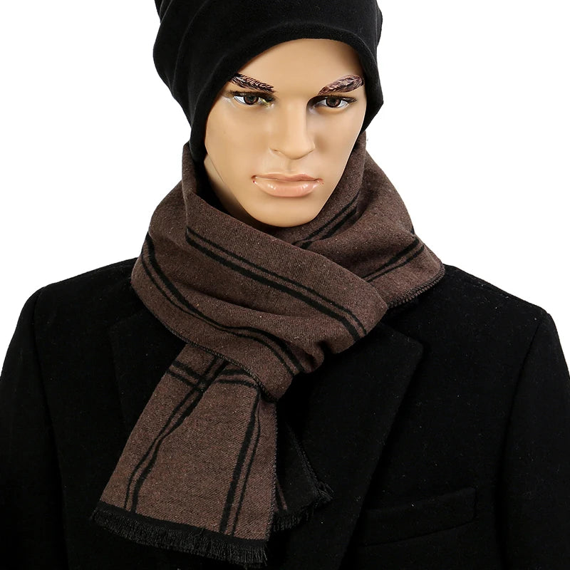 Cashmere Men Scarf Fashion Designer Winter Outdoor Windproof Warm Soft Classic Shawl Thicken Muffler Long Wraps Scarve Male