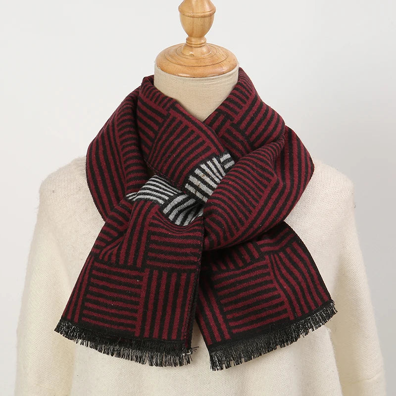 Fashion Scarves Man Autumn Winter Thick Warm Cashmere Business Long Wraps Boy Classic Shawl muffler