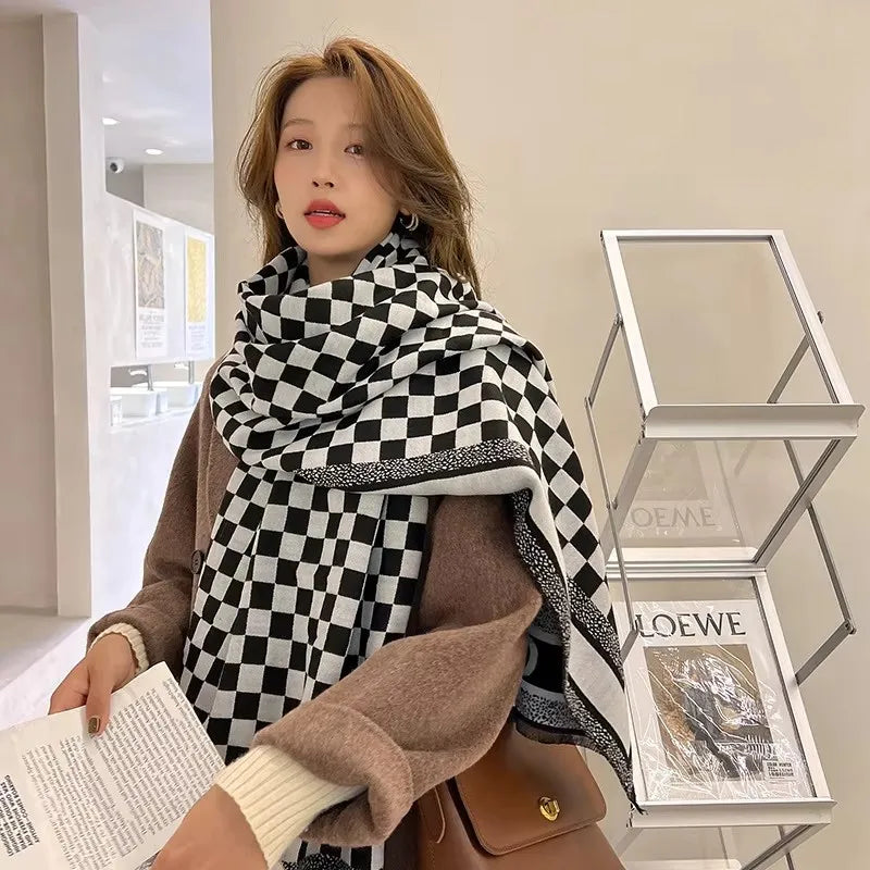 5PCS Brand New Winter Women Wool Shawl With Lurex and Long tassel Scarf Tassel Female Foulard Thick Blanket  2025