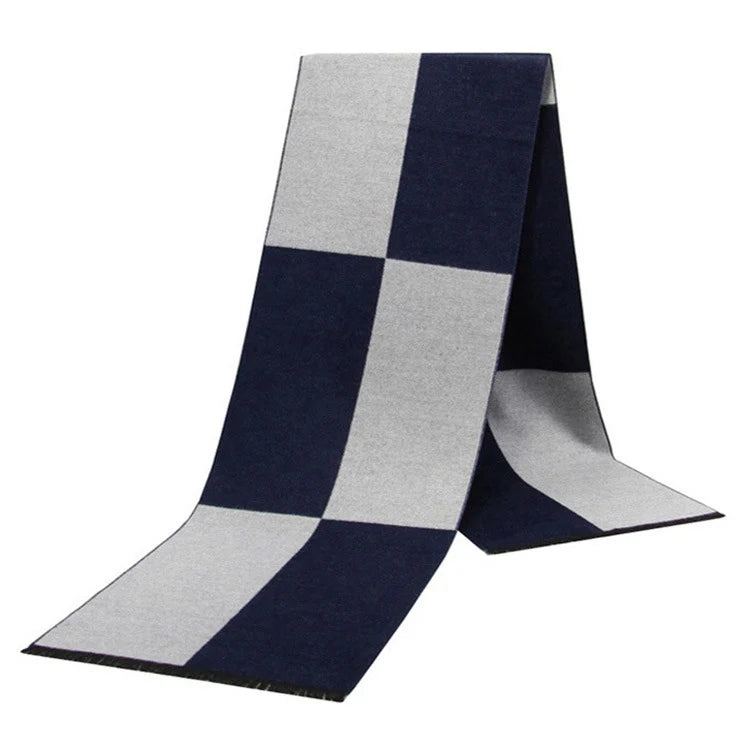 Cashmere Scarf For Men Winter Warm Shawl Big Neckerchief Casual Outdoor Warm Cashmere Scarf Soft Plaid Stripe Pashmina Men Gifts