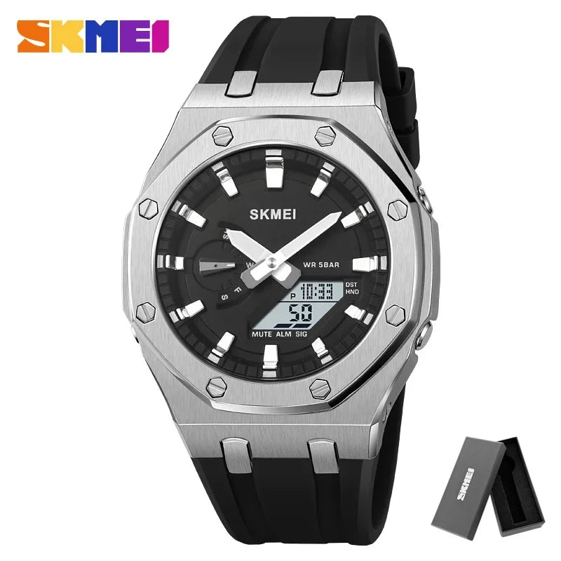 SKMEI 2243 Waterproof Night Glow Electronic Watch  Student Electronic Watch Multi functional Sports  Men's Watch