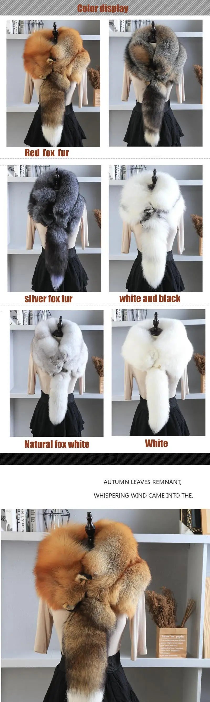 Unisex Real Fur Fox Scarf Men Woman Winter Warm Natural Fur Shawl Soft Headscarf Super big Gray Silver Fox Scarf Fur Accessories