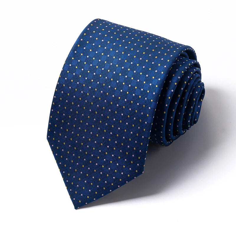 High-quality Wedding Ties For Men Fashion New Style Blue Strip Print Neckties Daily Office Apparel Accessories Gift For Man