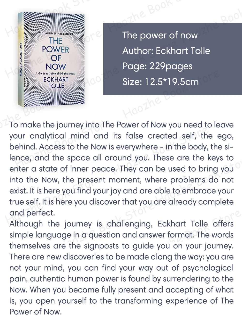 The Power of Now: a Guide To Spiritual Enlightenment by Eckhart Tolle English Book Paperback