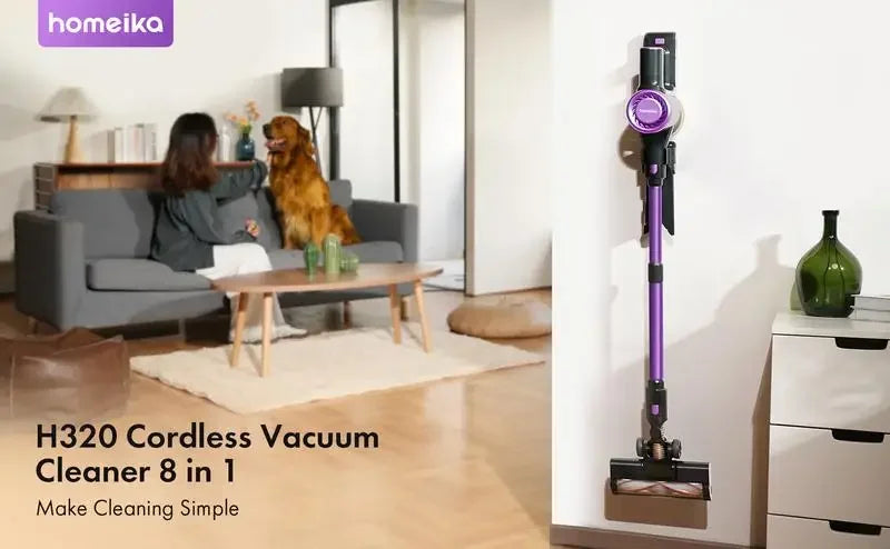 Homeika Cordless Vacuum Cleaner, 28Kpa Powerful Suction, 380W Powerful Brushless Motor, 8in1 Lightweight Handheld Vacuum Cleaner