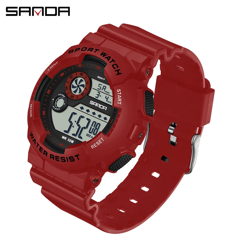 SANDA G Style Fashion Women Sport Watches Alarm Clock Waterproof Stopwatch LED Digital Women Electronics Chronograph Wrist Watch