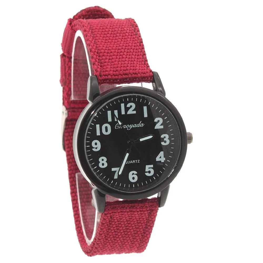 Children Kids Watch Military Fabric Nylon Band Student Boy Girls Watches Quartz Analog Army Men Women Quartz Wrist Watches