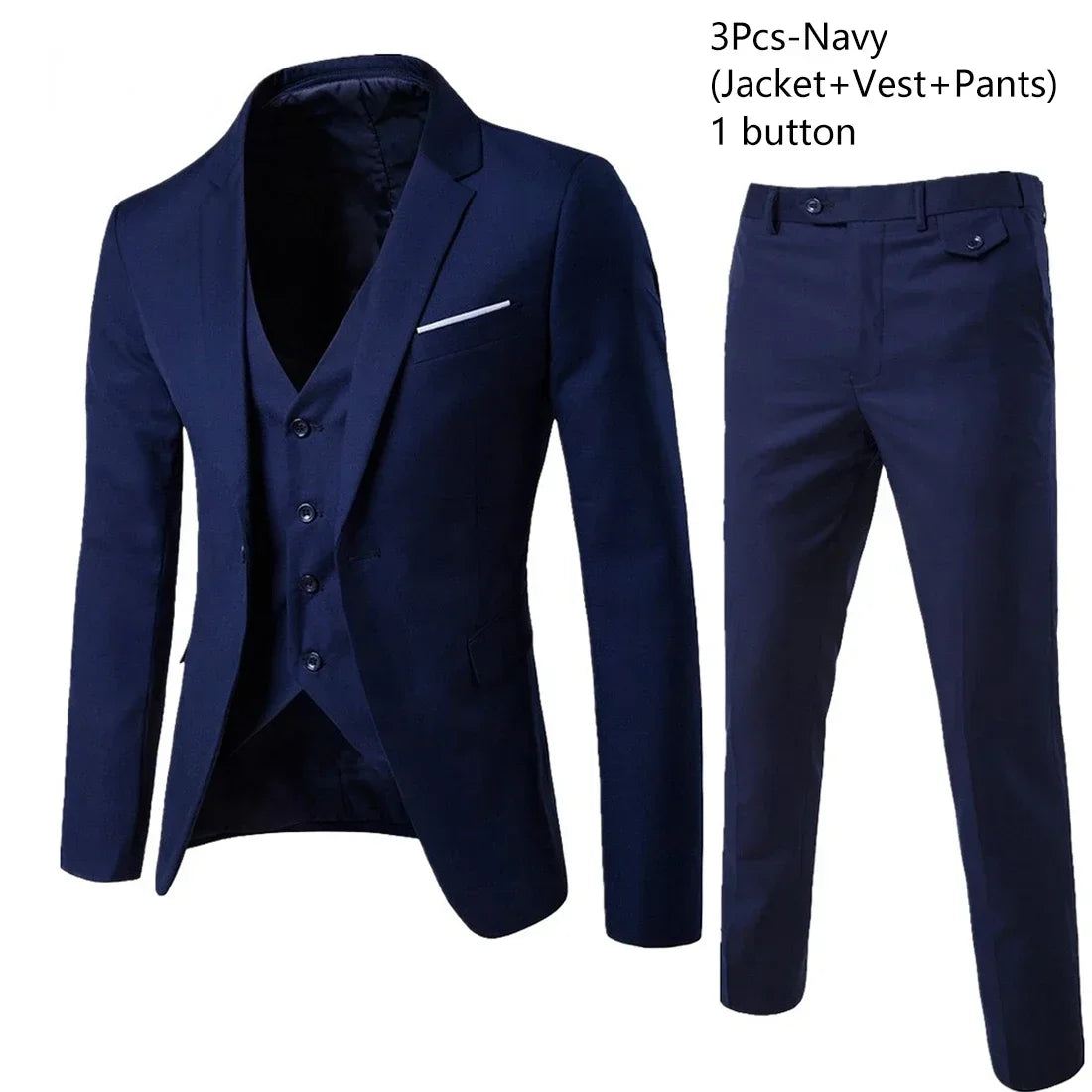 Men Suits For Wedding 3 Pieces Set Elegant Luxury Blazers Outfit Fashion Classic Full Jackets Vest Pants 2024 Formal Costume