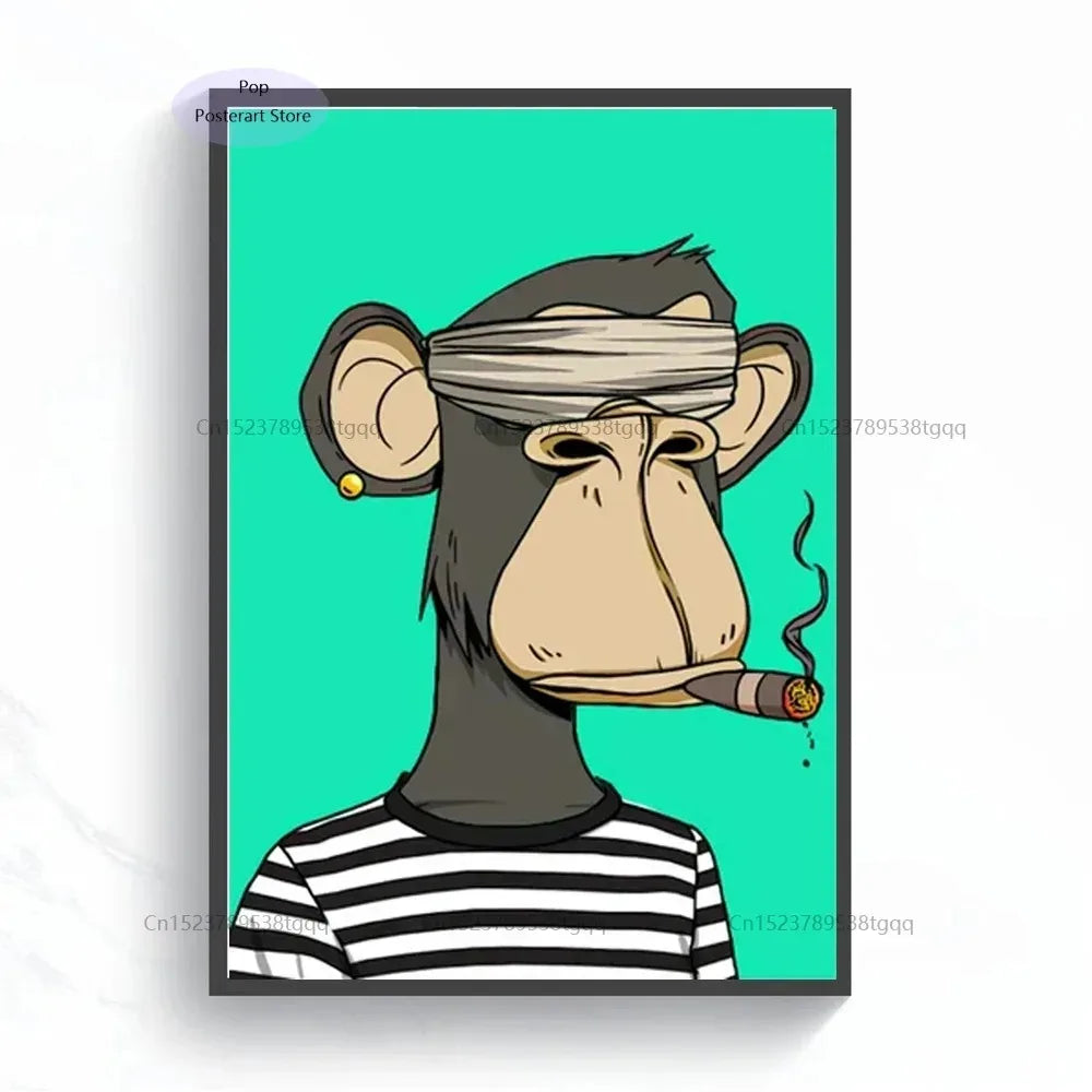 Musk NFT Bored Ape Yacht Club Cartoon Character Canvas HD Printmaking Canvas Painting Wall Art Pictures Living Room Home Decorat