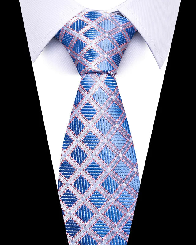 High-quality Wedding Ties For Men Fashion New Style Blue Strip Print Neckties Daily Office Apparel Accessories Gift For Man