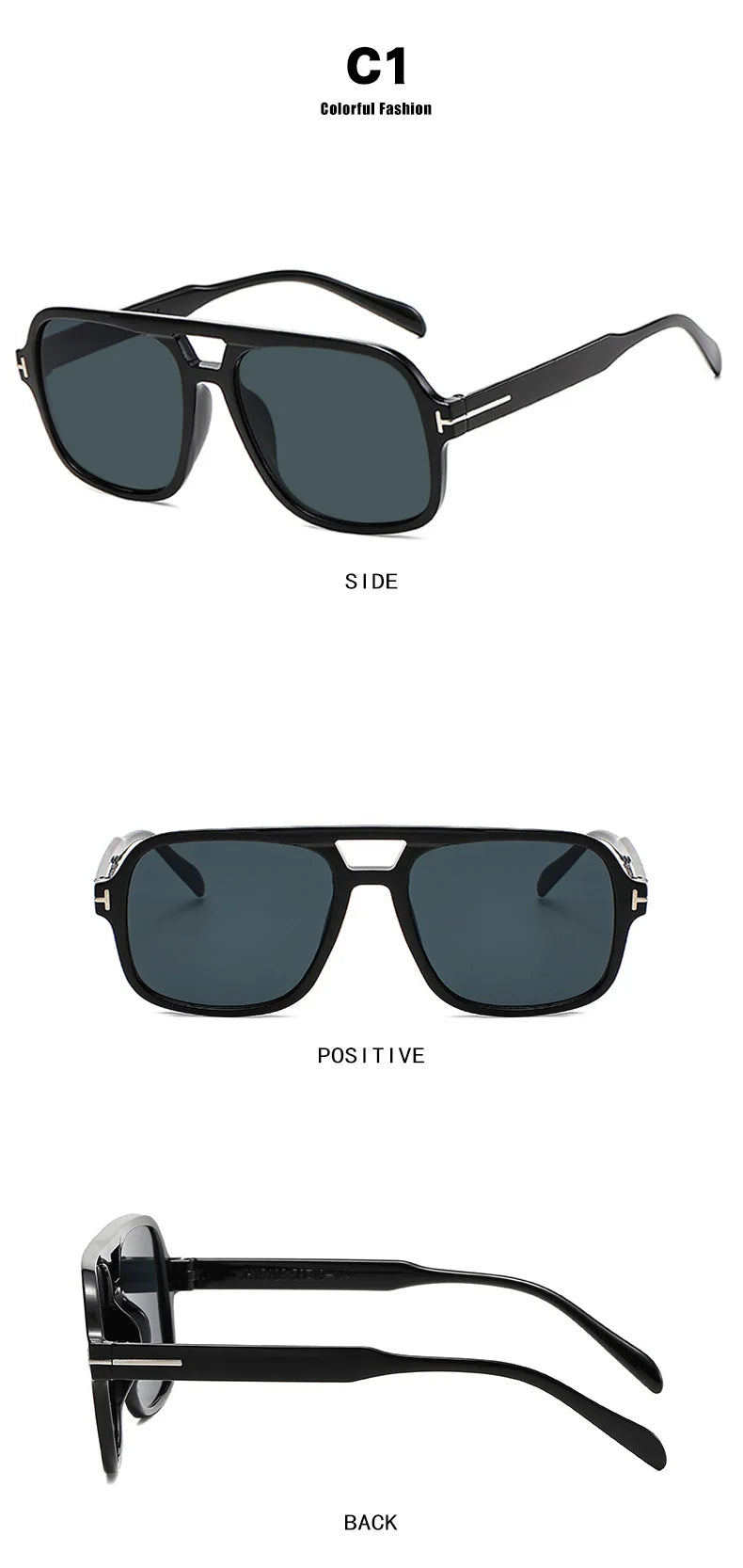 New Women Sunglasses High End Street Photography Modern Trendy T-Shaped Large Frame Pilot Sun Glasses Hip Hop Bouncy Sun Glasses