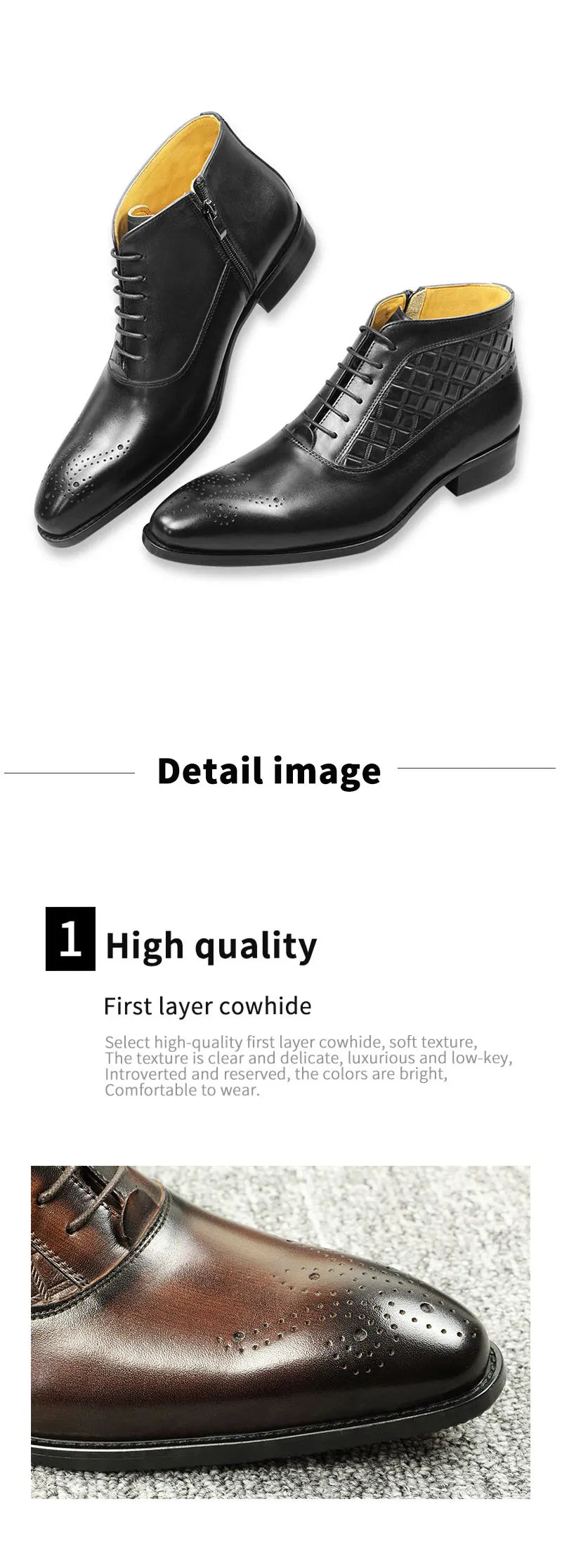 Luxury Men Boots Real Cowhide Leather Shoes For Successful Gentalman Suit Design Pure Handmade Fashion High Quality Male's Boots