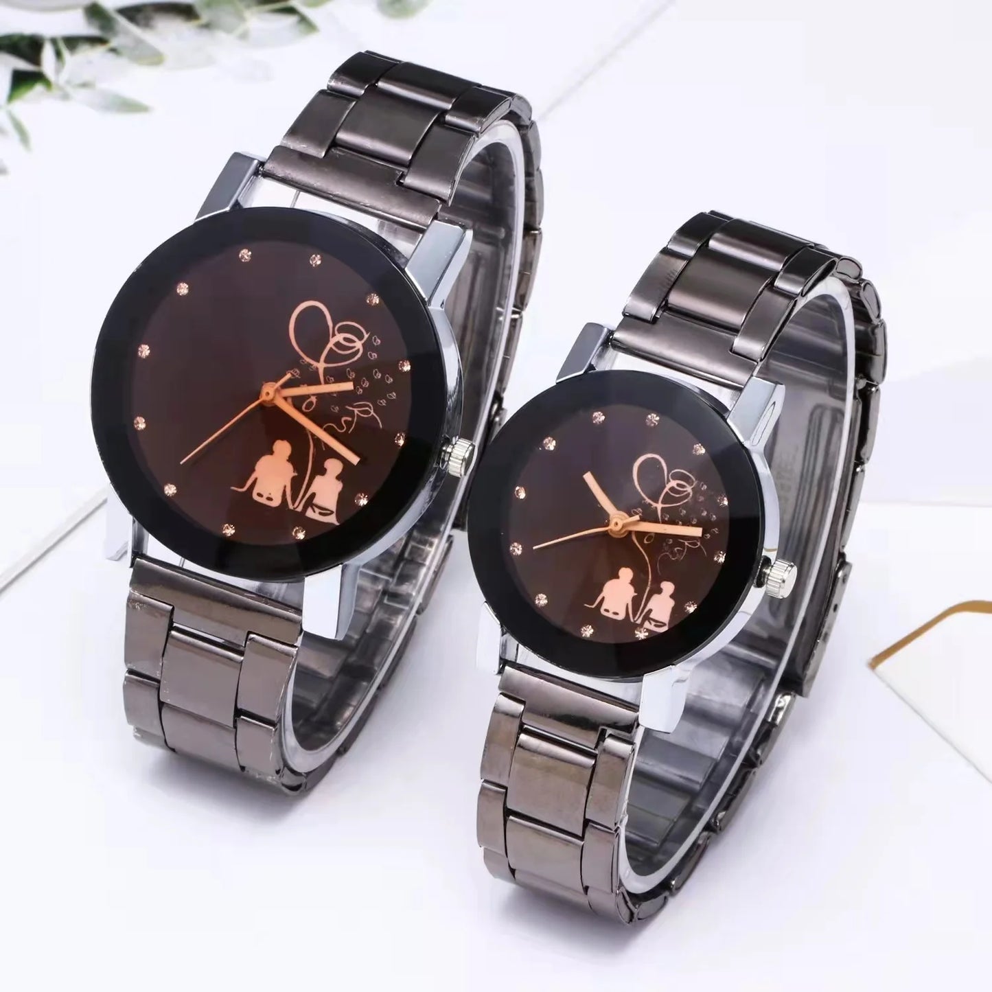 Stylish casual tungsten steel personalized couple clock men's and women's steel band business sports fashion retro watches