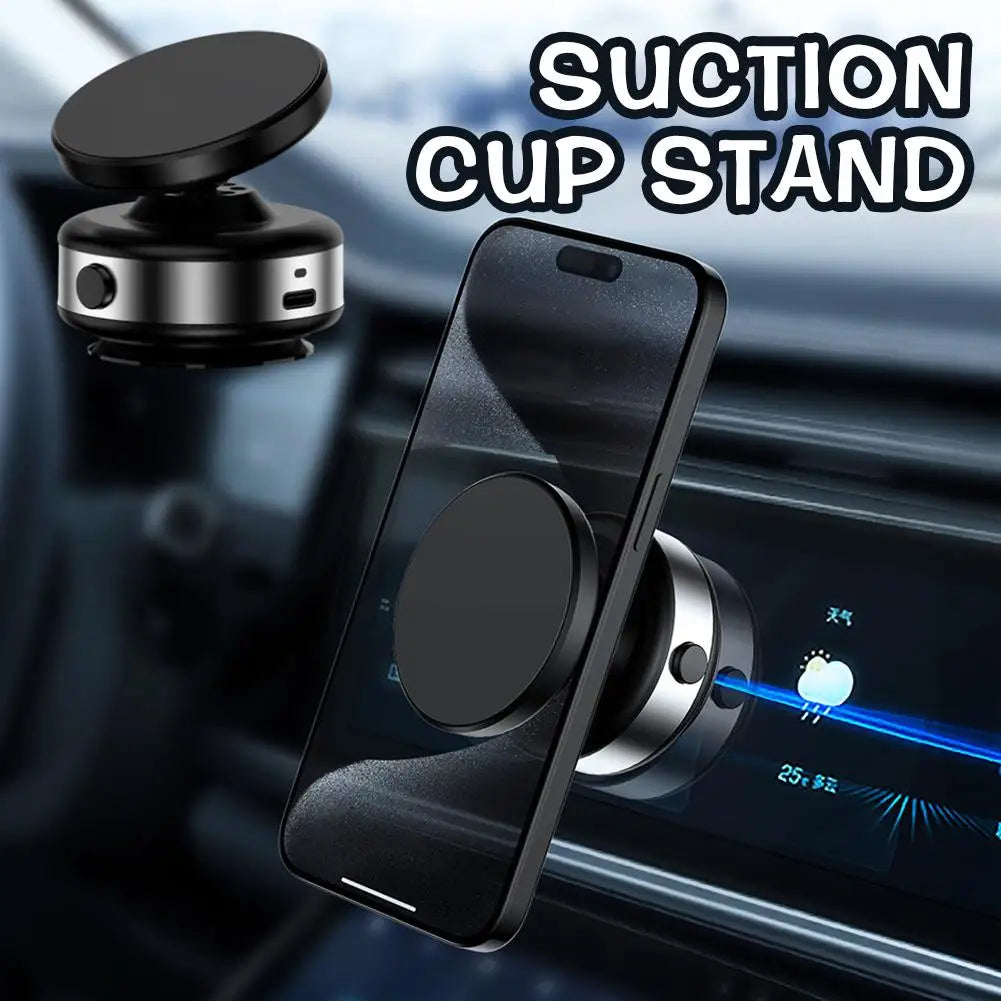 Car Magnetic Vacuum Adsorption Bracket 360 Degree Rotating Aluminum Alloy Mobile Phone Holder For 4.7-inch Or Above Smartphones