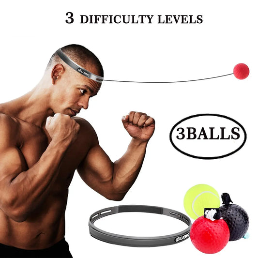 Boxing Fight Ball on String Reflex Fitness Punching Head Bands Set Improving Speed Reaction MMA Training Goal Accessories