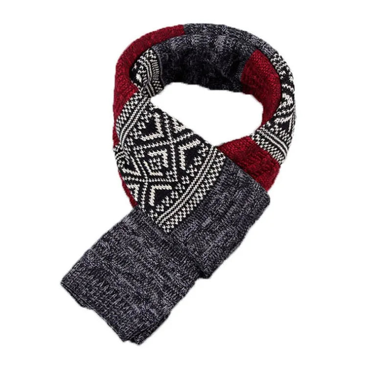 Winter Men's Scarf Checkered Scarf Casual Knit Keep Warm Neckerchief Patchwork Wool Cashmere Scarf AC086