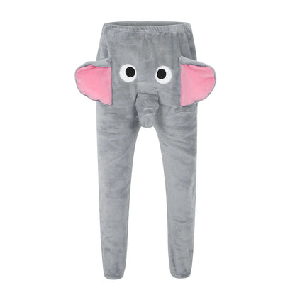 Men's Pajama Pants Flannel Funny Elephant Novelty Shorts Humorous Underwear Prank Gift For Men Animal Themed Pants Pantalone