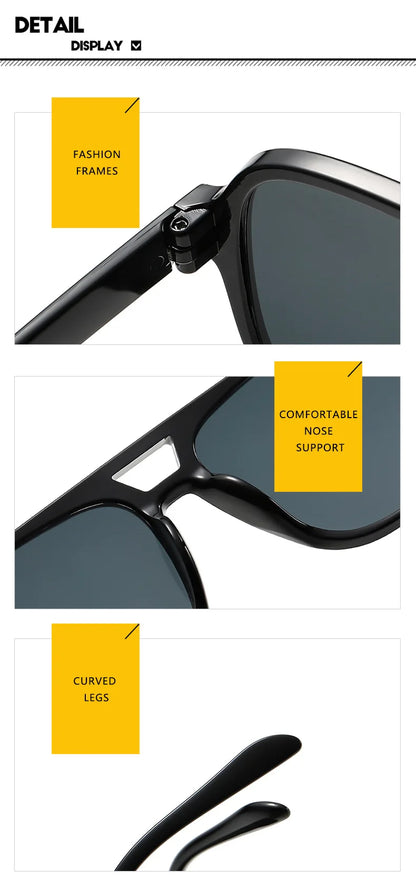 New Women Sunglasses High End Street Photography Modern Trendy T-Shaped Large Frame Pilot Sun Glasses Hip Hop Bouncy Sun Glasses