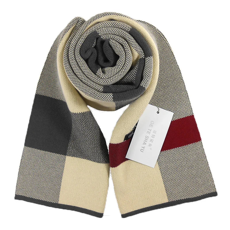 Designer Brand Men Cashmere Plaid Scarf Warm Neckercheif Classic Lattice Man Business Scarves Wraps Fashion Male Bufandas Shawls