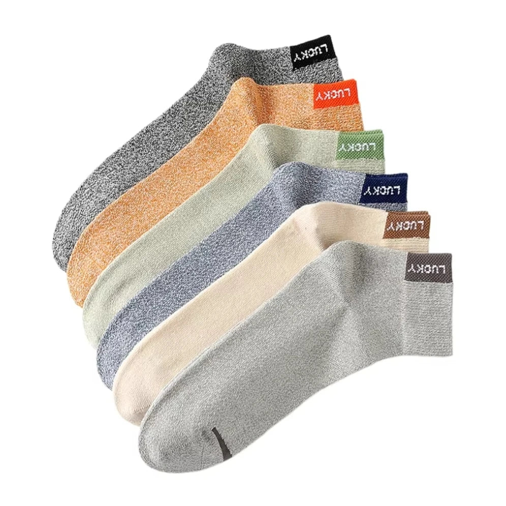 5 Pairs Of Men's Socks, Autumn And Winter Vintage Fun Fashion Athletic Socks, Sports Trend Socks