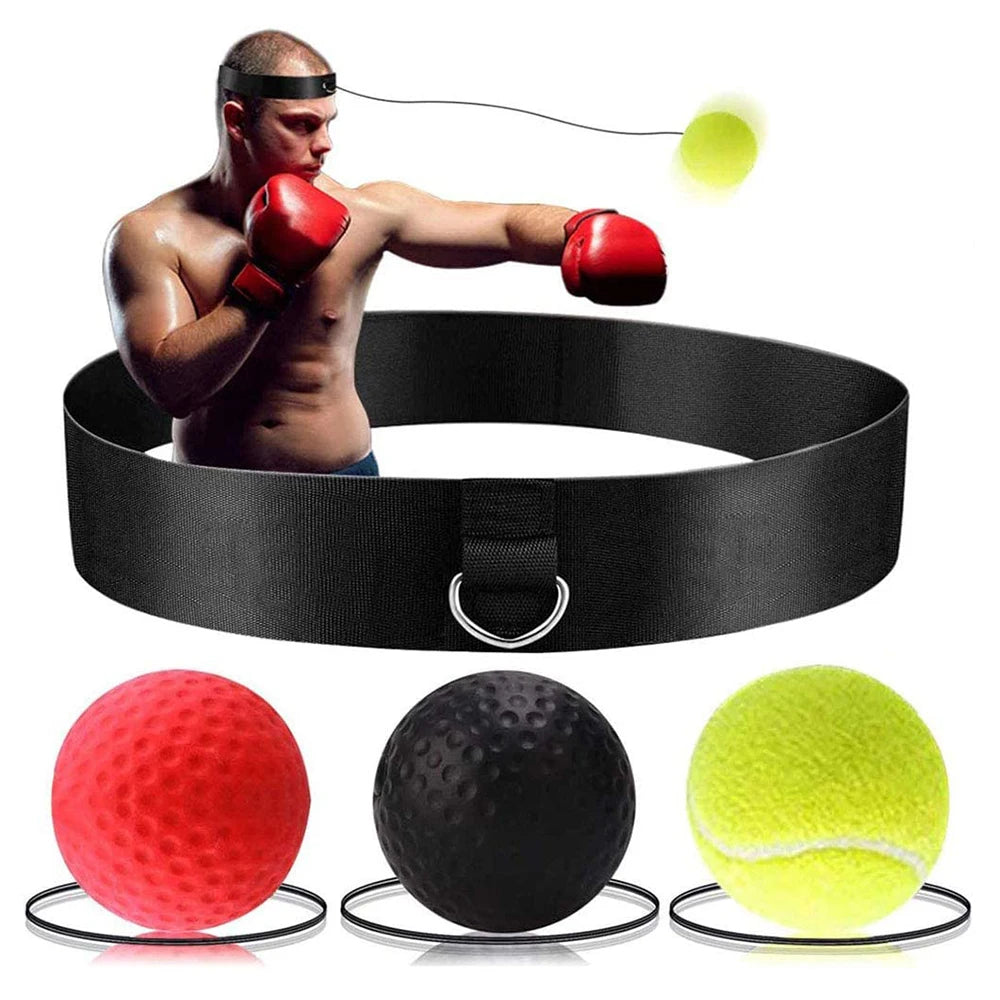 Boxing Fight Ball on String Reflex Fitness Punching Head Bands Set Improving Speed Reaction MMA Training Goal Accessories