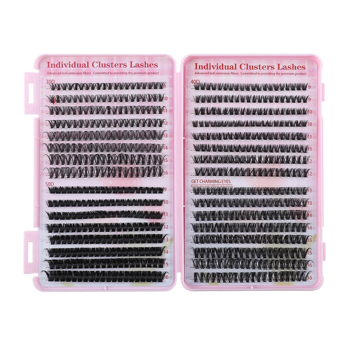 Lash Extension Kit 640 Pcs 3D Thick Fluffy Lash Clusters 30+40+50D 9-16mm Eyelash Set Individual Lashes with Bond and Remover