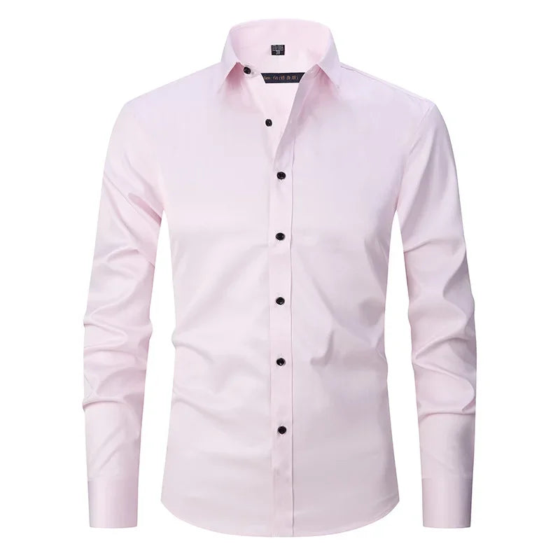 Spring Men's Social Shirt Slim Business Dress Shirts Male Long Sleeve Casual Formal Elegant Shirt Blouses Tops ManBrand Clothe