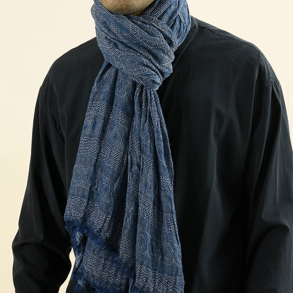 Fashion Men Scarf Cotton Linen Autumn Winter Warm Pashmina Casual Tassel Bufanda Men's Scarves Black Navy Man Scarfs