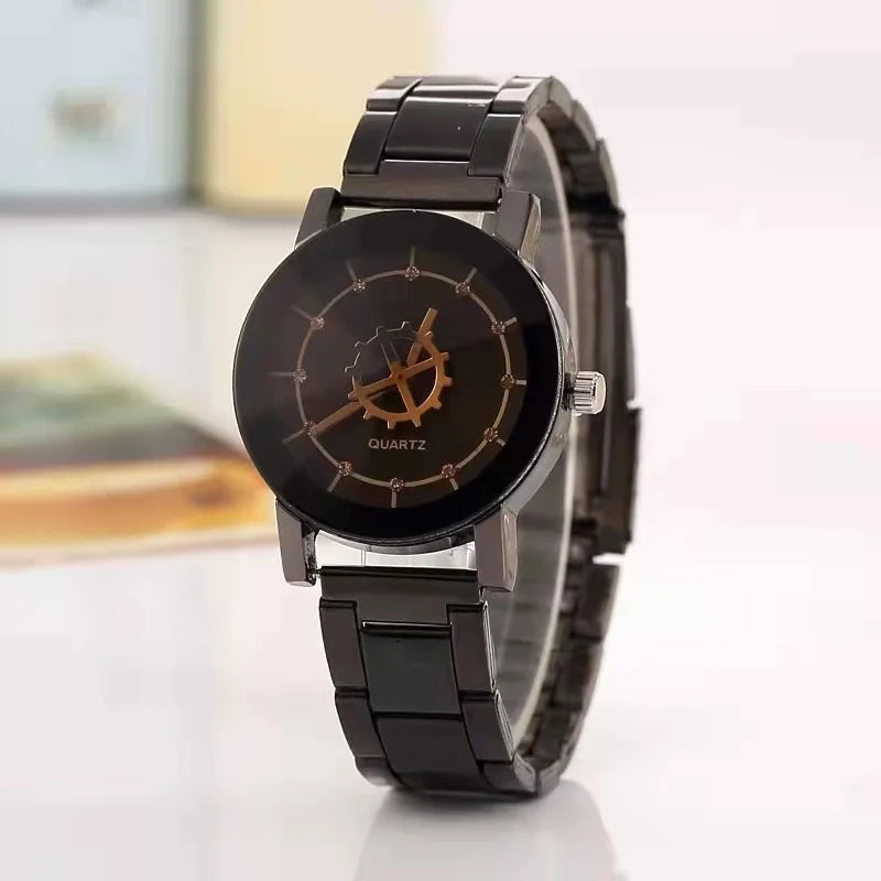 Stylish casual tungsten steel personalized couple clock men's and women's steel band business sports fashion retro watches