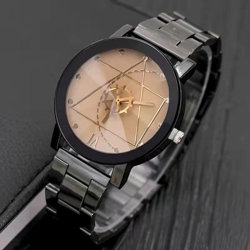 Stylish casual tungsten steel personalized couple clock men's and women's steel band business sports fashion retro watches